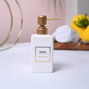 Luxe White & Gold Ceramic Soap Dispenser