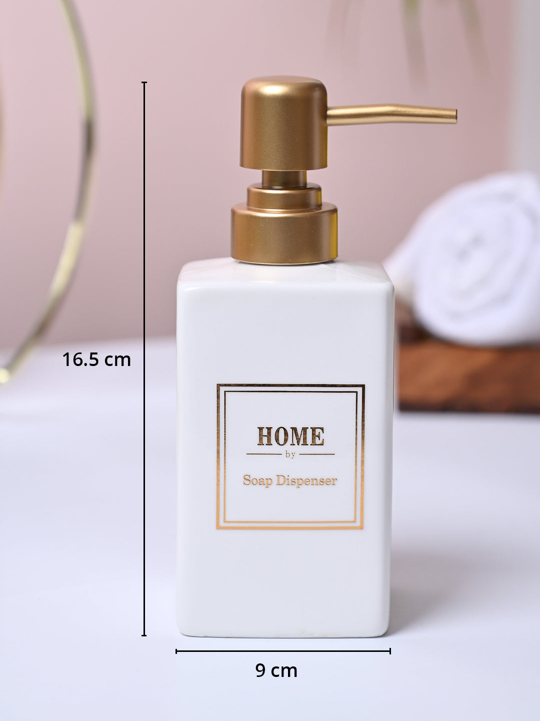 Luxe White & Gold Ceramic Soap Dispenser - MARKET99