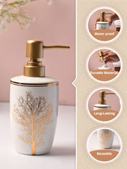 Nature Inspired White Ceramic Soap Dispenser