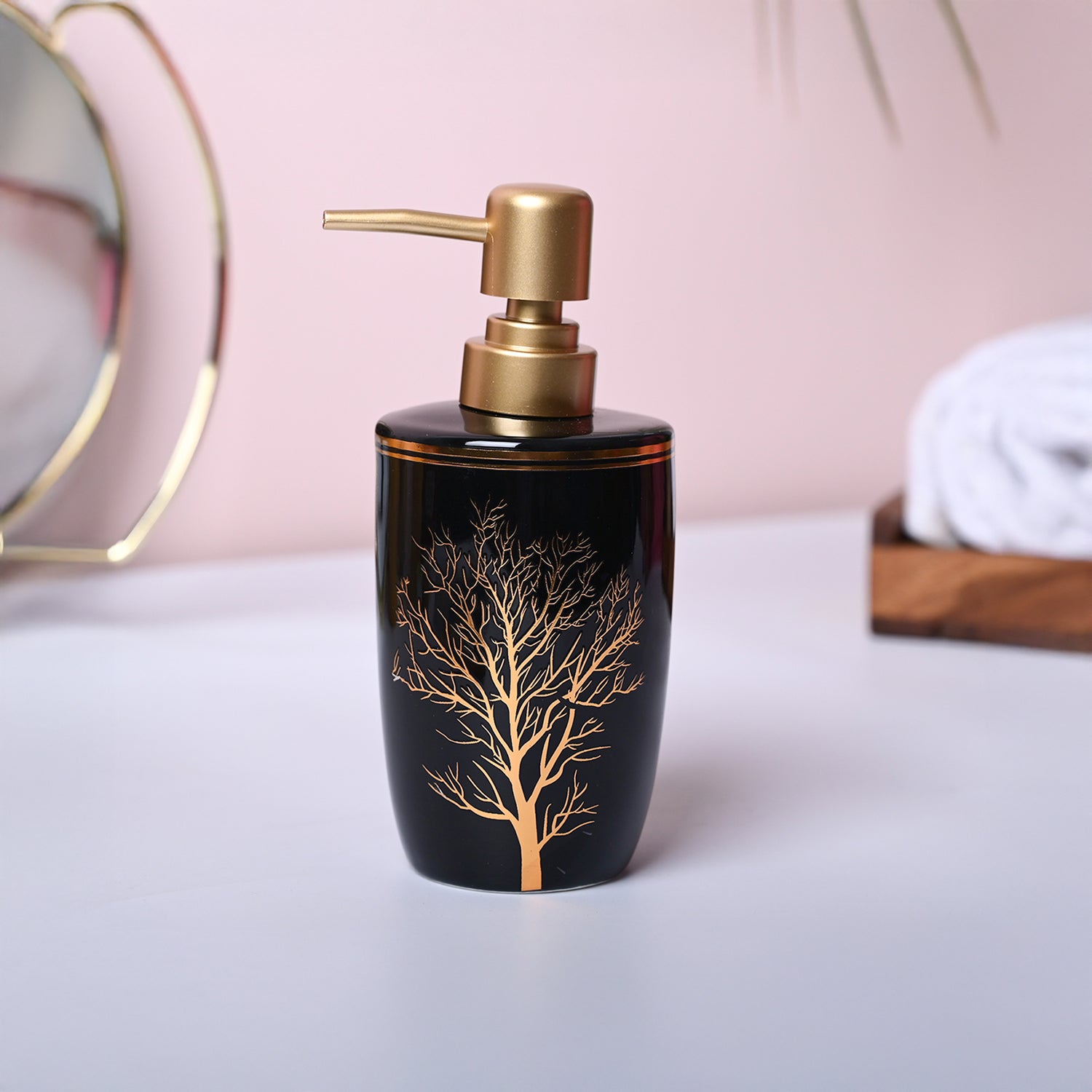 Artistic Black Ceramic Soap Dispenser
