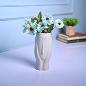 Grey Face Design Ceramic Vase