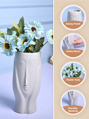 Grey Face Design Ceramic Vase