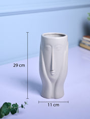 Grey Face Design Ceramic Vase