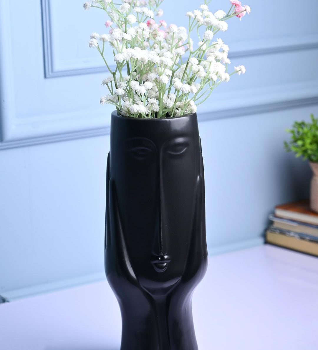 Black Glossy Ceramic Vase - Artistic Elegance - MARKET99