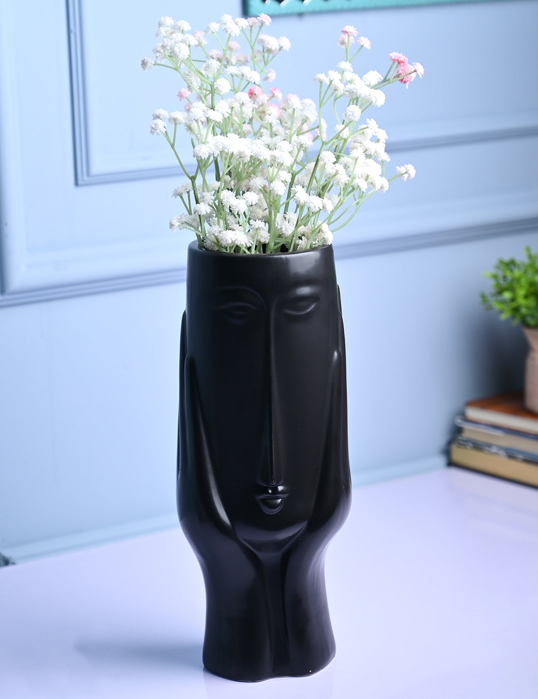 Black Glossy Ceramic Vase - Artistic Elegance - MARKET99