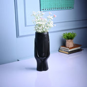 Black Glossy Ceramic Vase - Artistic Elegance