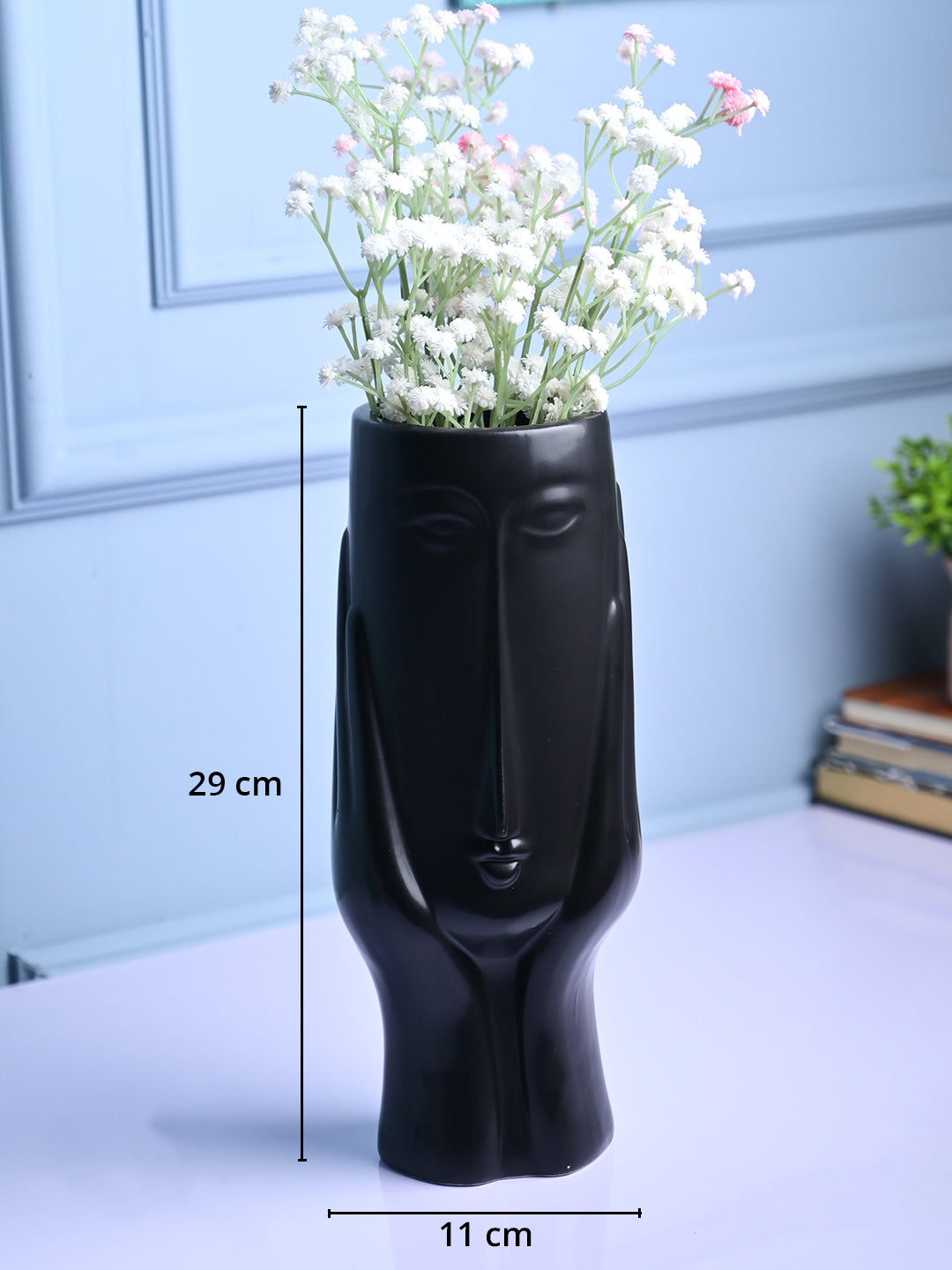 Black Glossy Ceramic Vase - Artistic Elegance - MARKET99