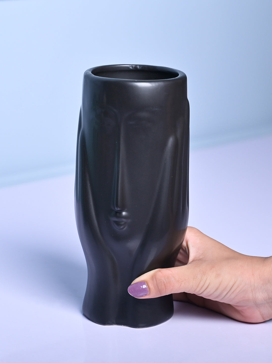 Black Glossy Ceramic Vase - Modern Artistry - MARKET99