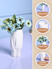 White Glossy Ceramic Vase - Stylish Simplicity - MARKET99