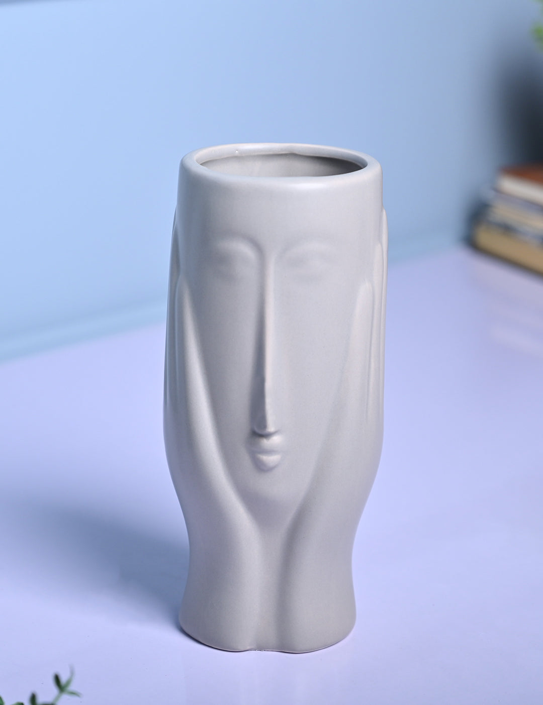 Grey Glossy Ceramic Vase - Contemporary Sophistication - MARKET99