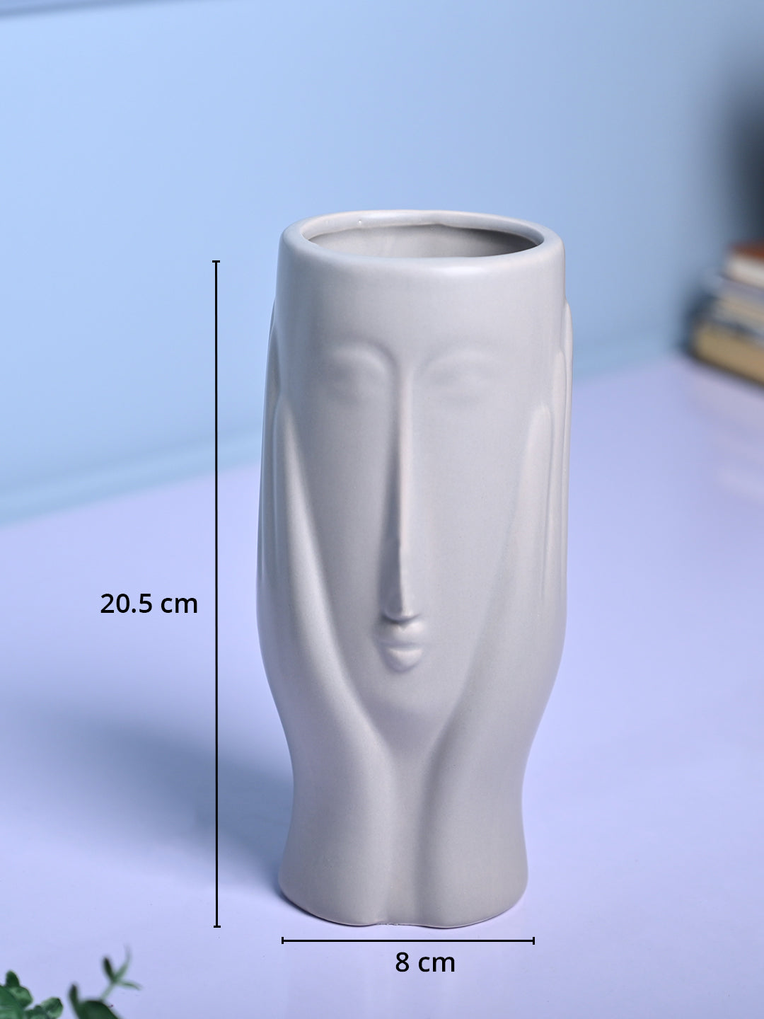 Grey Glossy Ceramic Vase - Contemporary Sophistication - MARKET99