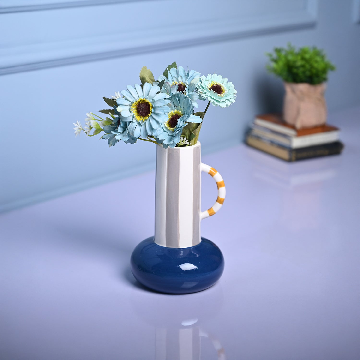 Stylish Blue Ceramic Vase
