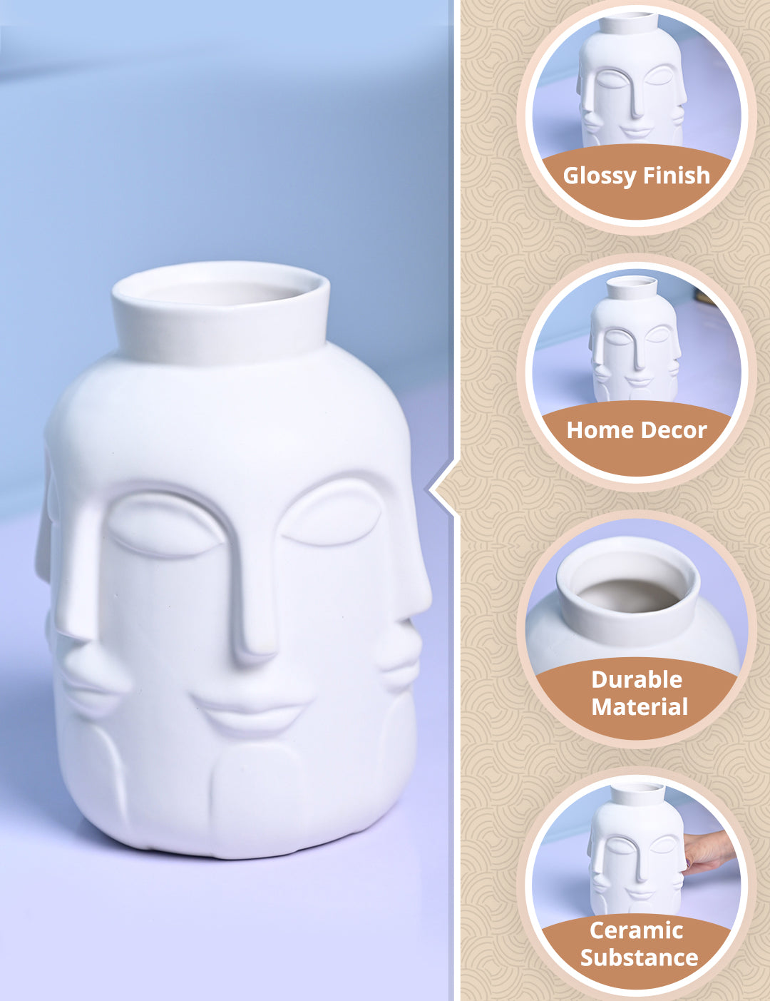 Pretty White Ceramic Vase - MARKET99