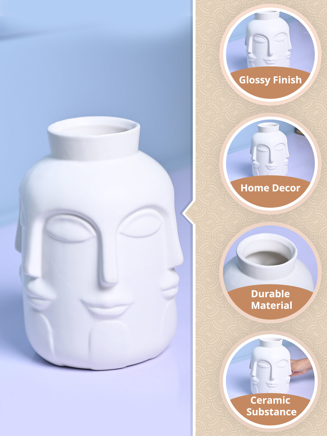 Pretty White Ceramic Vase - MARKET99