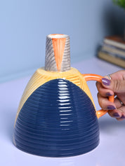 Asymmetrical Elegance - Blue & Yellow Vase - MARKET99