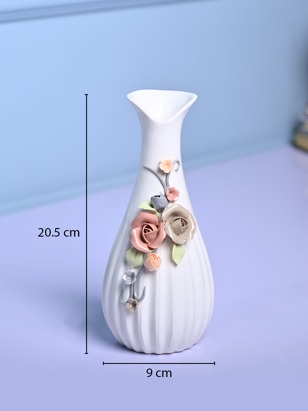 Floral Delight - White Asymmetrical Vase - MARKET99