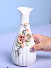 Floral Delight - White Asymmetrical Vase - MARKET99