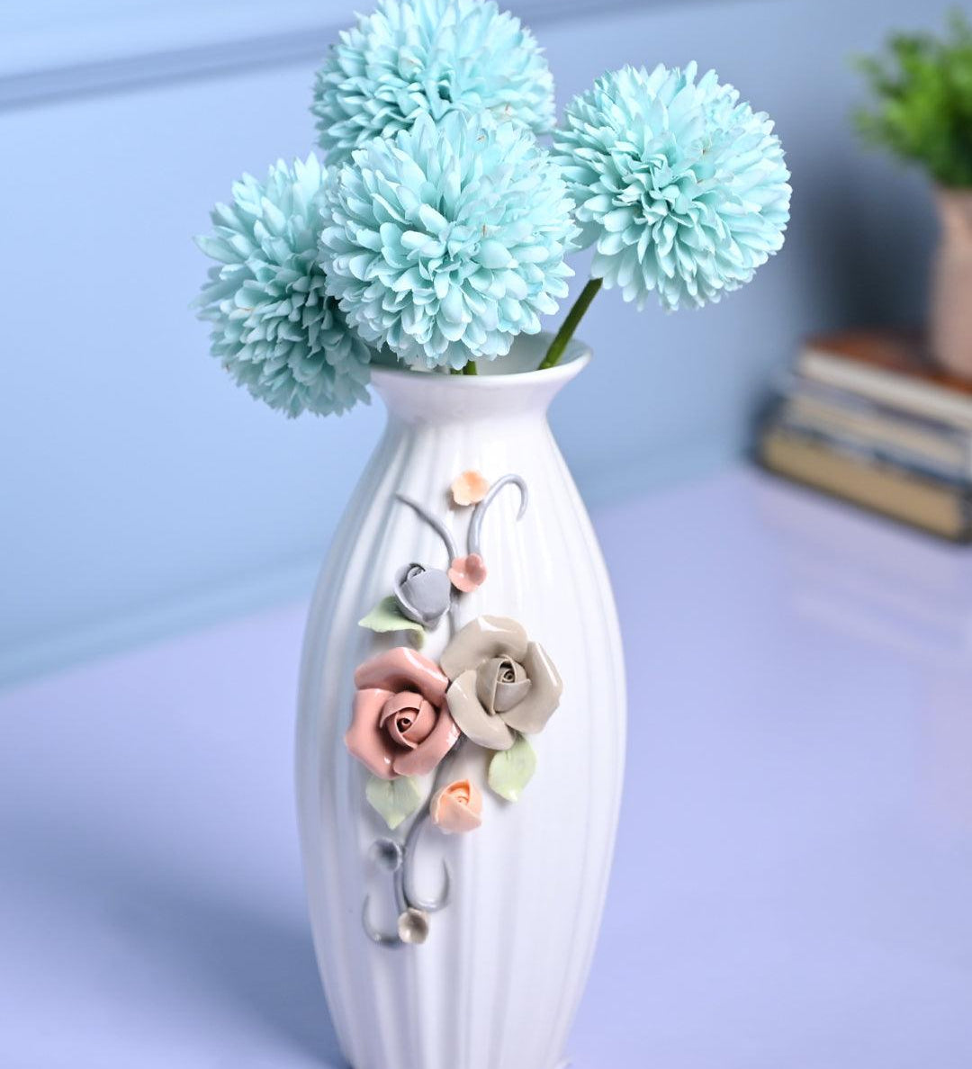 Classic Bloom - White Cylindrical Vase - MARKET99