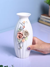 Classic Bloom - White Cylindrical Vase - MARKET99