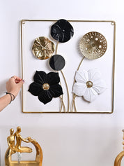 Golden and Black Flower Wall Plaque