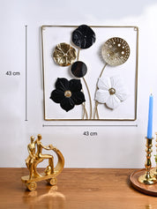 Golden and Black Flower Wall Plaque