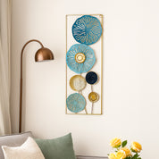 Golden Floral Rectangular Wall Plaque