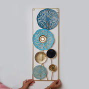 Golden Floral Rectangular Wall Plaque