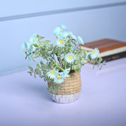 Cozy Charm - Knitted Design Faux Plant with Plastic Pot