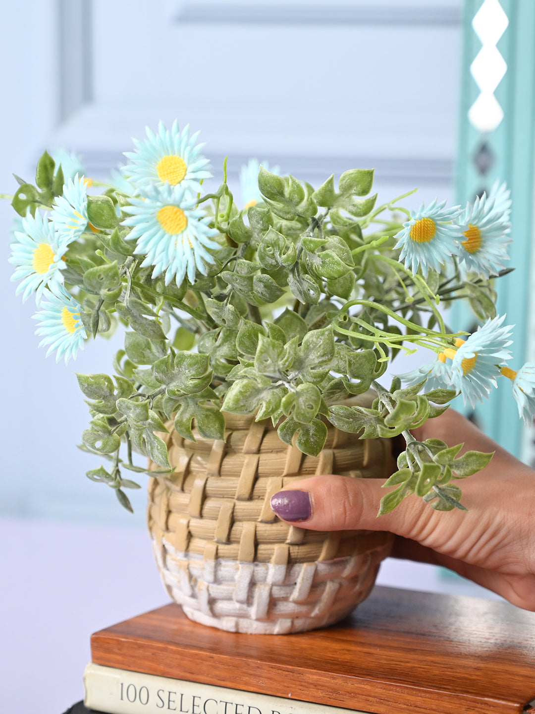 Cozy Charm - Knitted Design Faux Plant with Plastic Pot - MARKET99