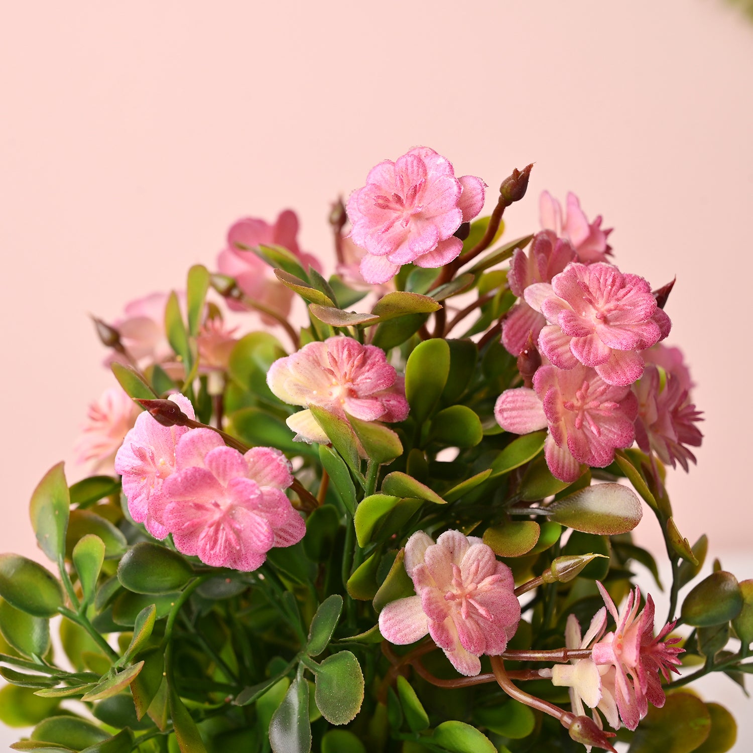 Artificial Plant With Pot – Green & Pink