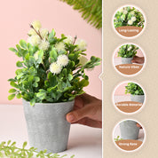 Artificial Flower With Pot – White
