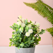 Artificial Flower With Pot – White