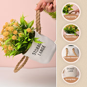 Artificial Flower With Pot – Green & White