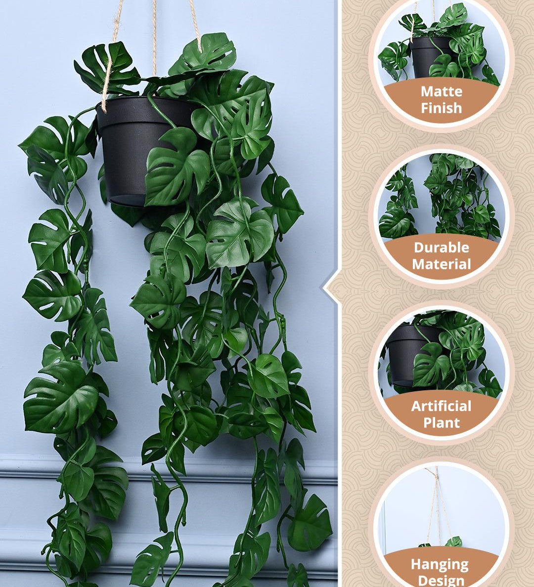 Green Hanging Planter - Cylindrical Shape - MARKET99