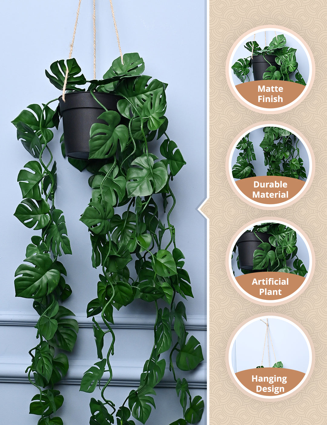 Green Hanging Planter - Cylindrical Shape - MARKET99