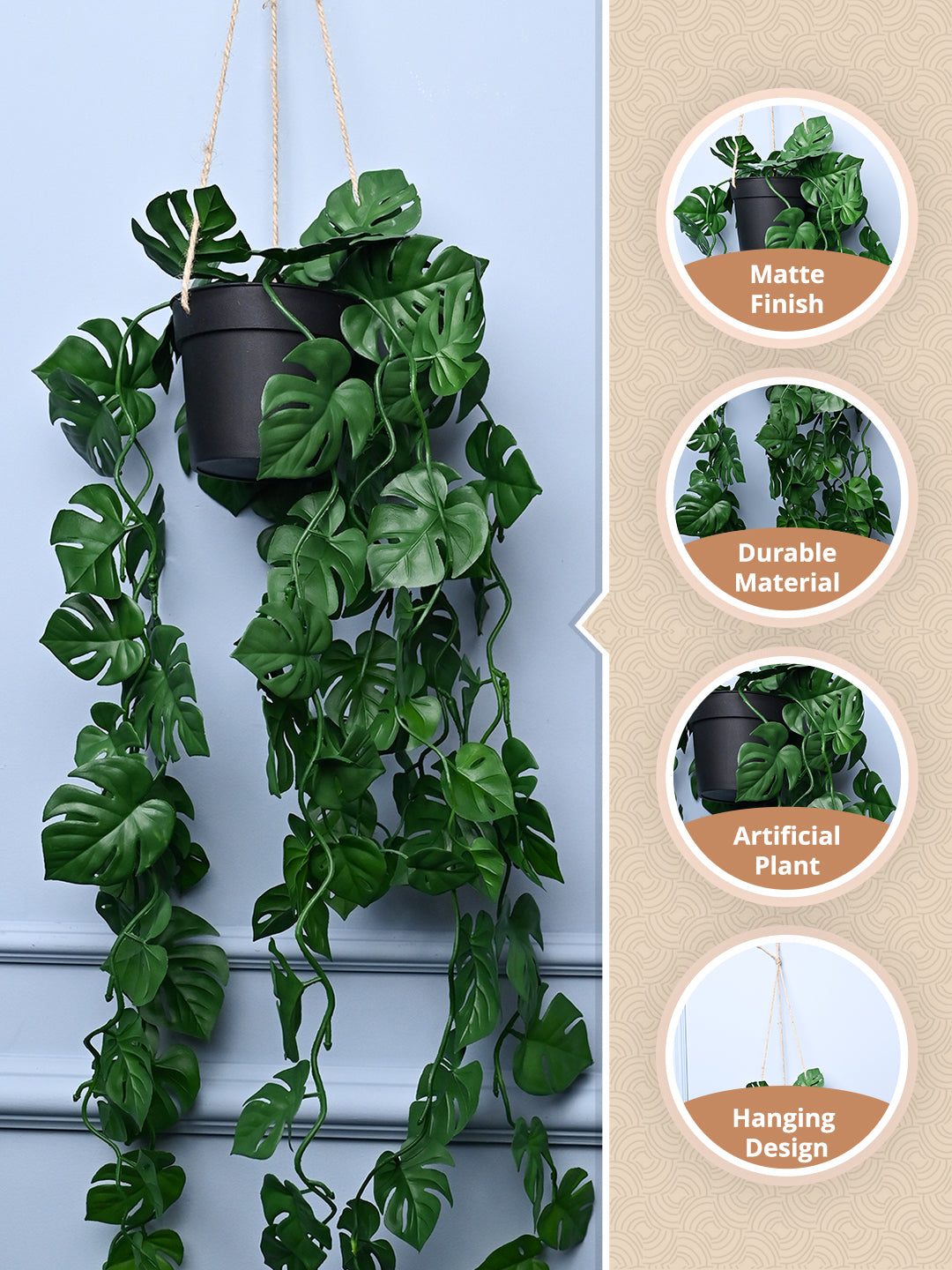 Green Hanging Planter - Cylindrical Shape - MARKET99