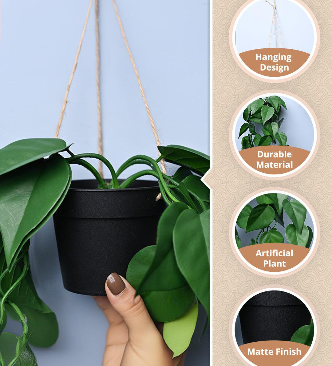 Green Hanging Planter - Cylindrical Shape - MARKET99