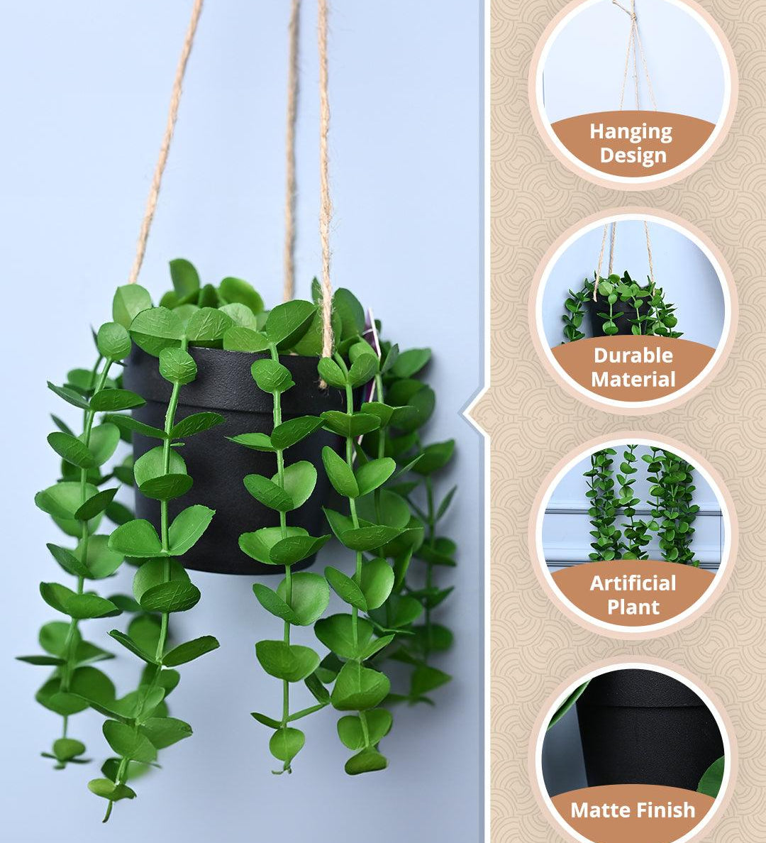 Green Hanging Planter - Cylindrical Shape - MARKET99