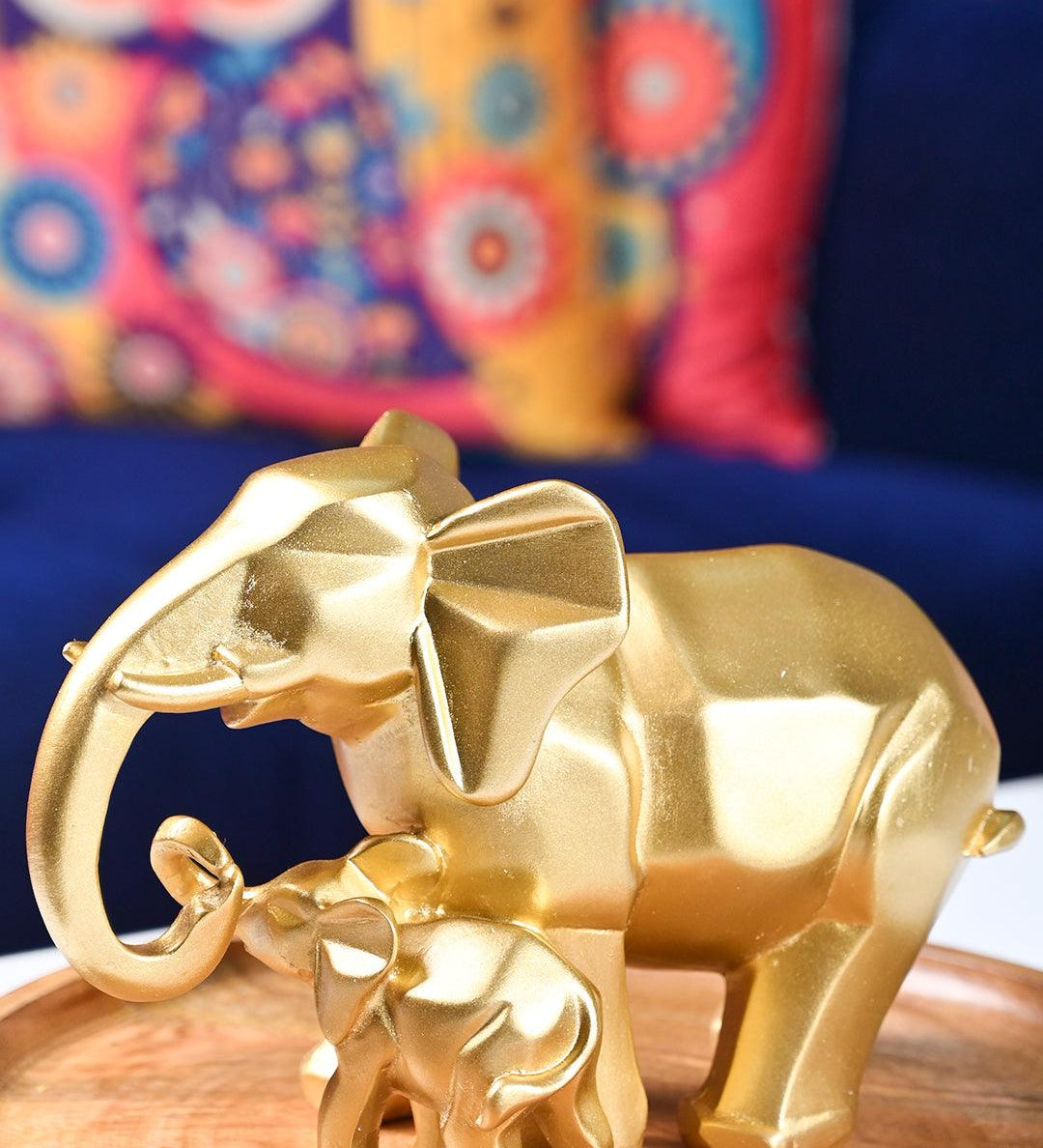 Radiant Elephant Decor Object Showpiece- Golden Gleam - MARKET99