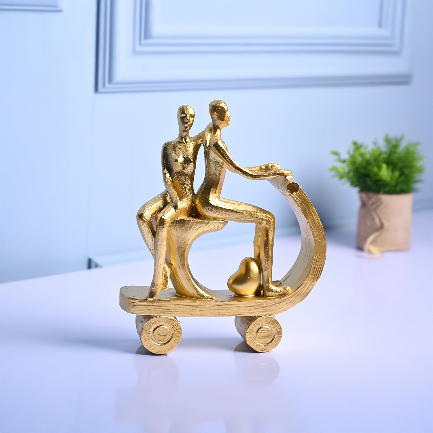 Golden Scooter Decor Object - Vintage Vibes