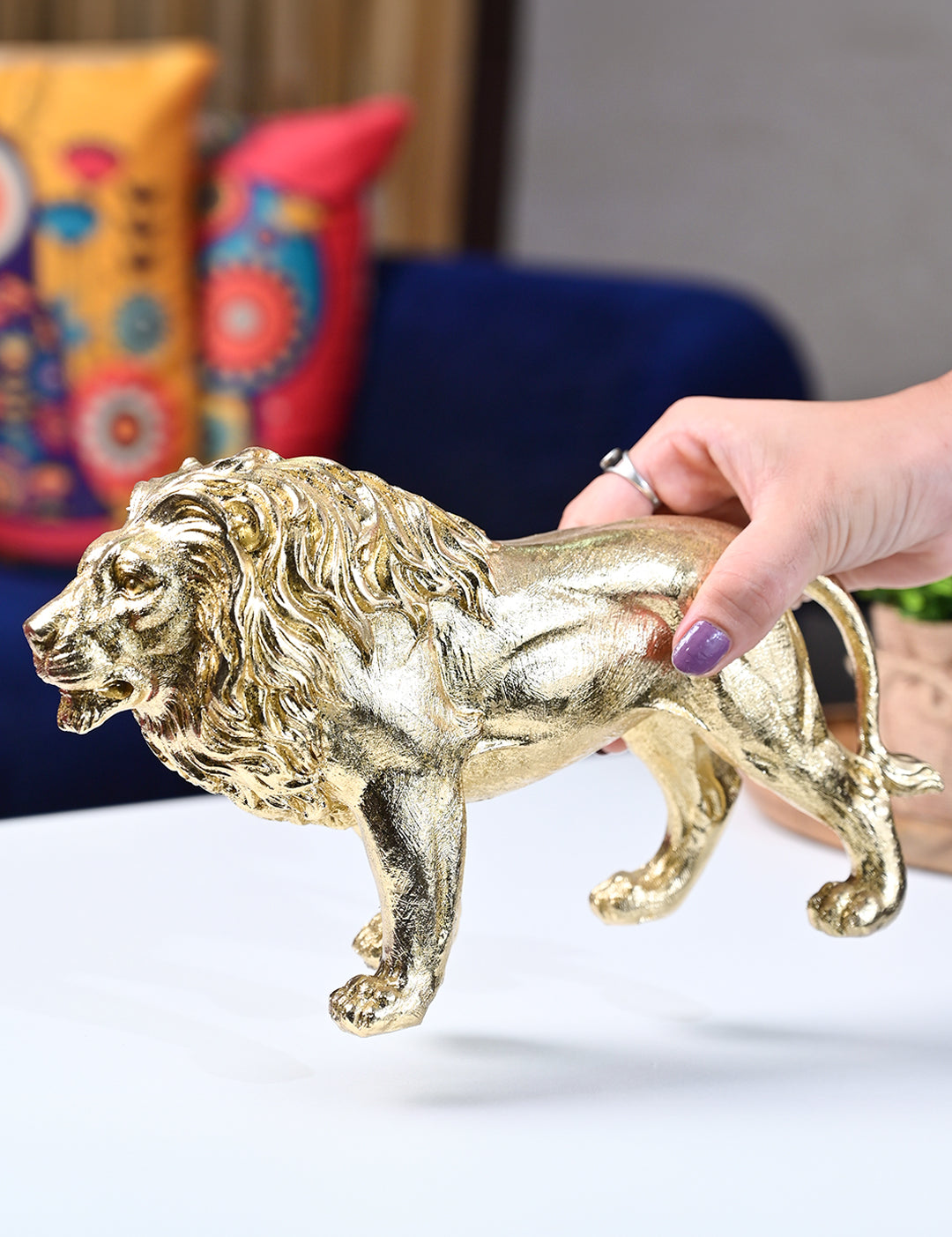 Golden Lion Decor Object - Regal Brilliance - MARKET99