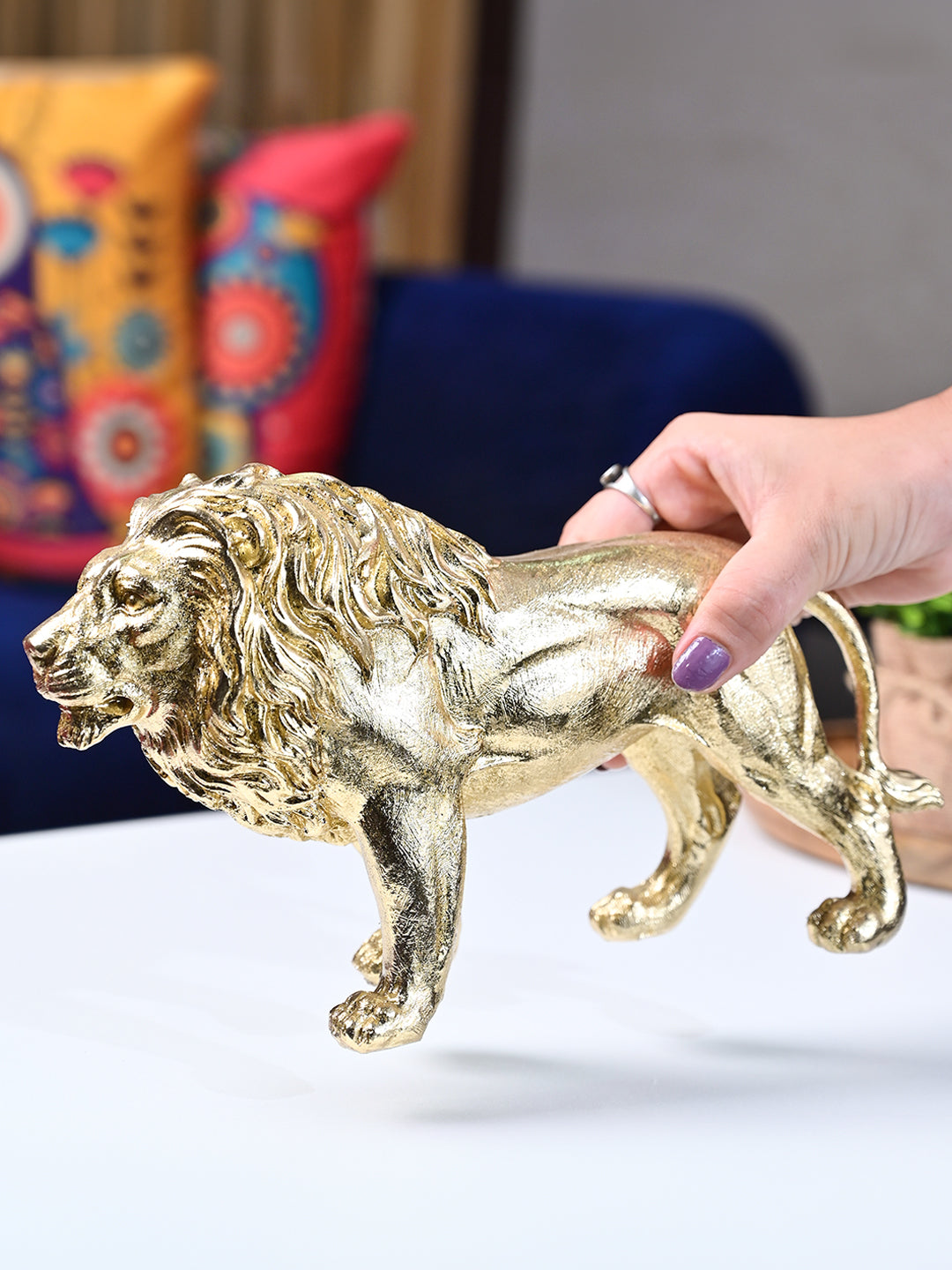 Golden Lion Decor Object - Regal Brilliance - MARKET99