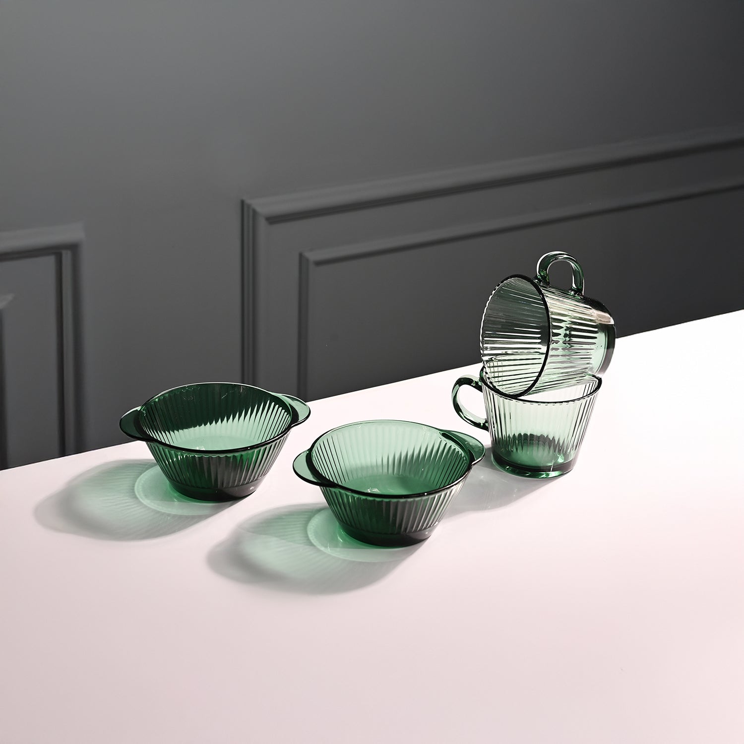 Glass Snack Server Set of 4 - Sleek & Stylish