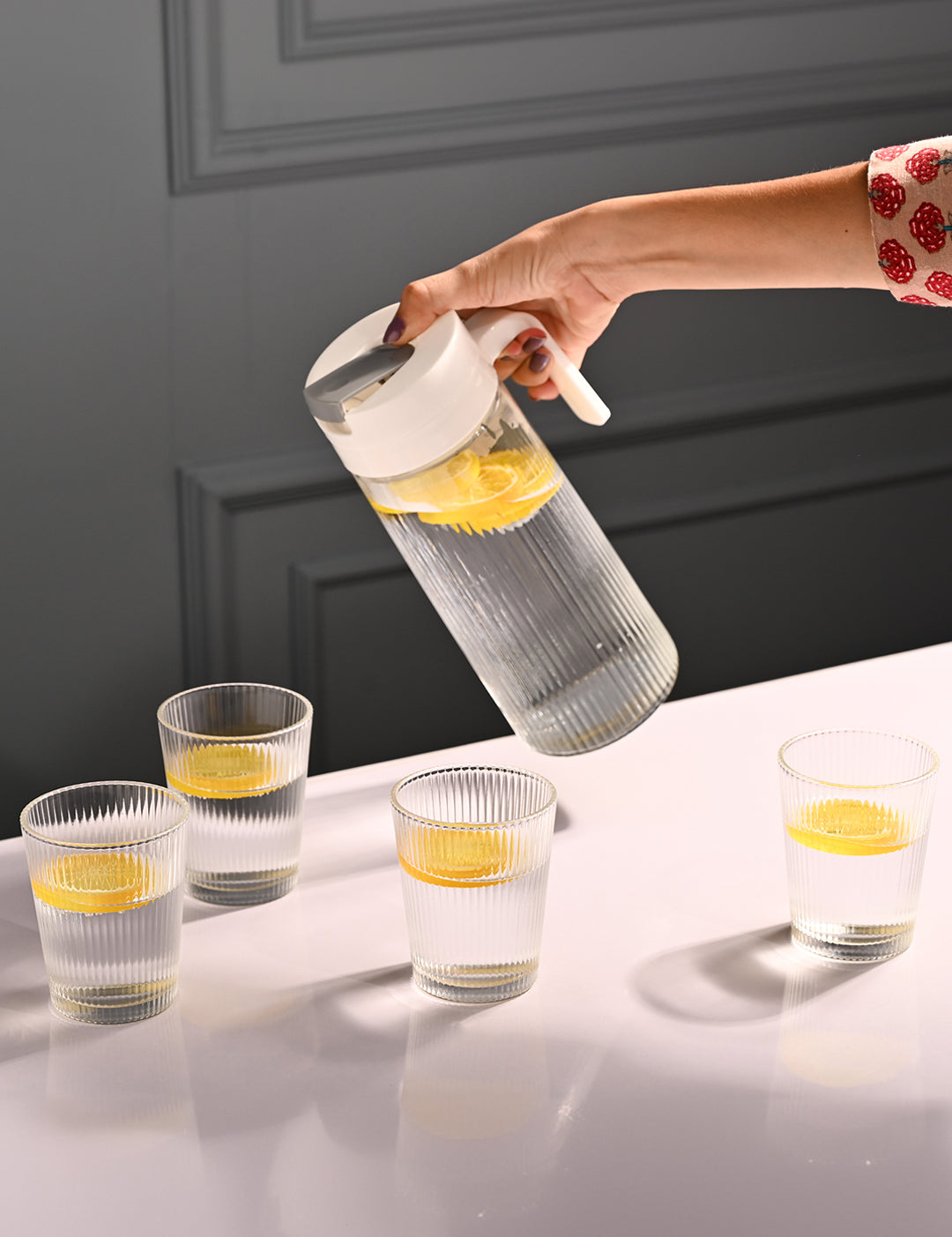 Transparent Glass Lemon Set of 5 - Refreshing Simplicity - MARKET99