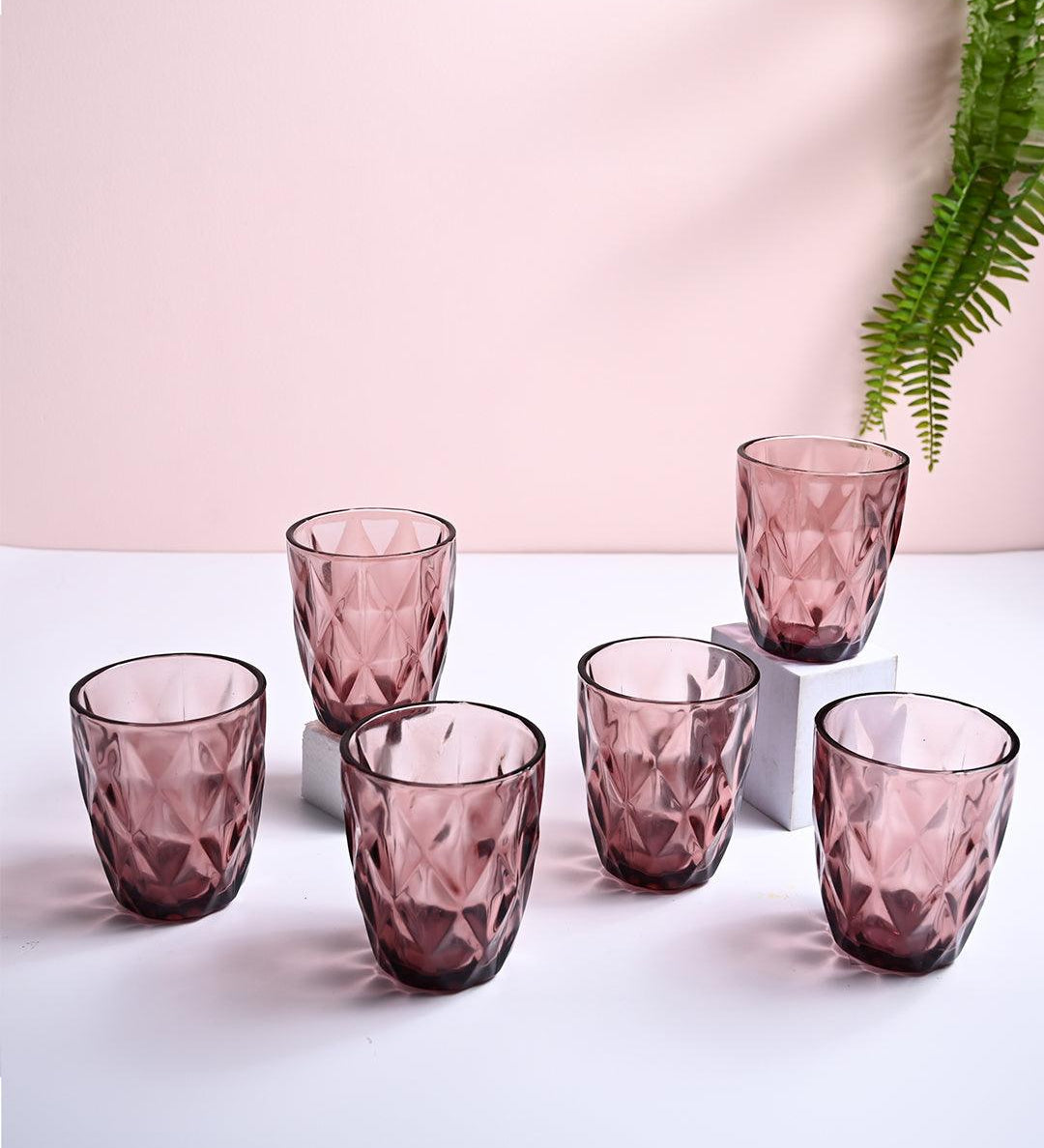 Wine-Colored Glass Tumbler Set of 6 - MARKET99