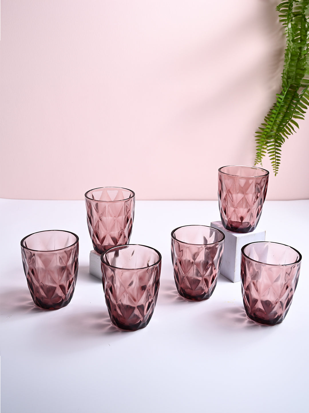 Wine-Colored Glass Tumbler Set of 6 - MARKET99