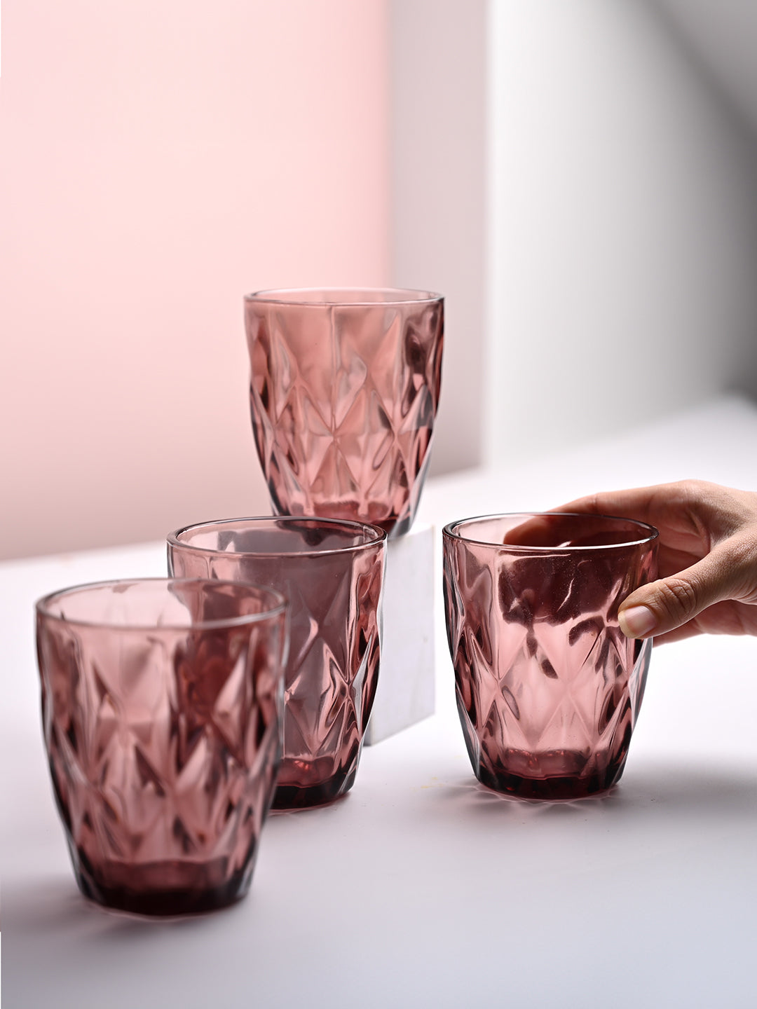 Wine-Colored Glass Tumbler Set of 6 - MARKET99