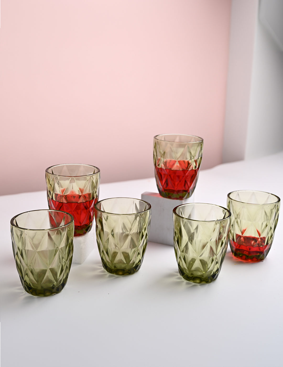 Green Glass Tumbler Set of 6 - MARKET99