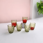 Green Glass Tumbler Set of 6