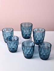 Blue Glass Tumbler Set of 6 - MARKET99